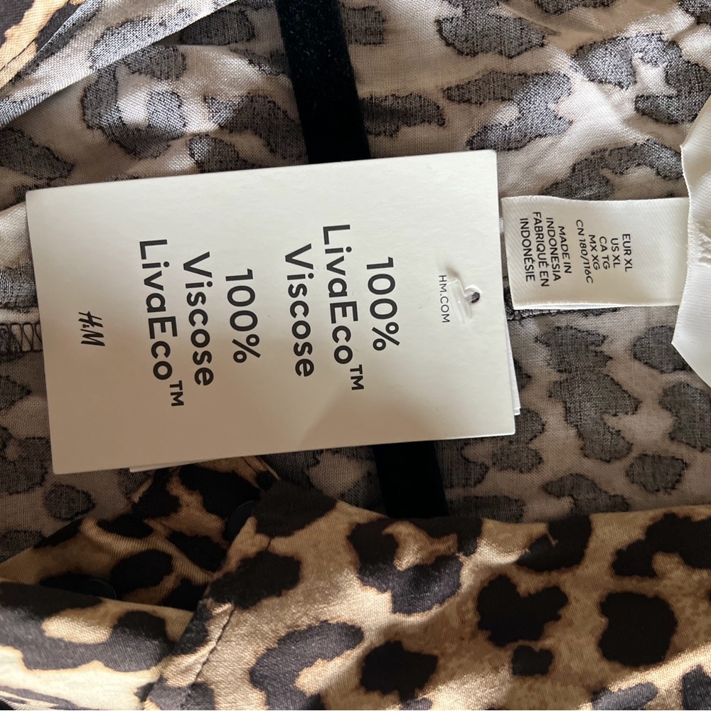 NWT H&M Leopard Print Shirt Dress SZ XL - Picture 7 of 7